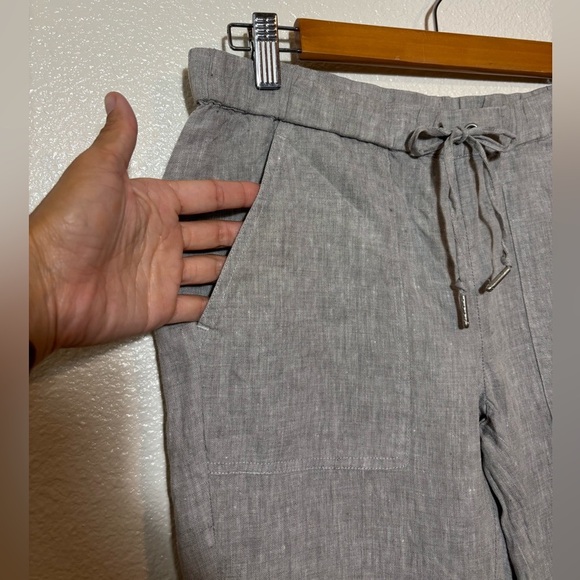 Saks Fifth Avenue 100% Linen Pants Heather Gray Size XS | capsule wardrobe | - Picture 6 of 8